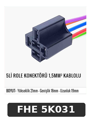 5Lİ ROLE KONNEKTÖRÜ 1,5MM² KABLOLU