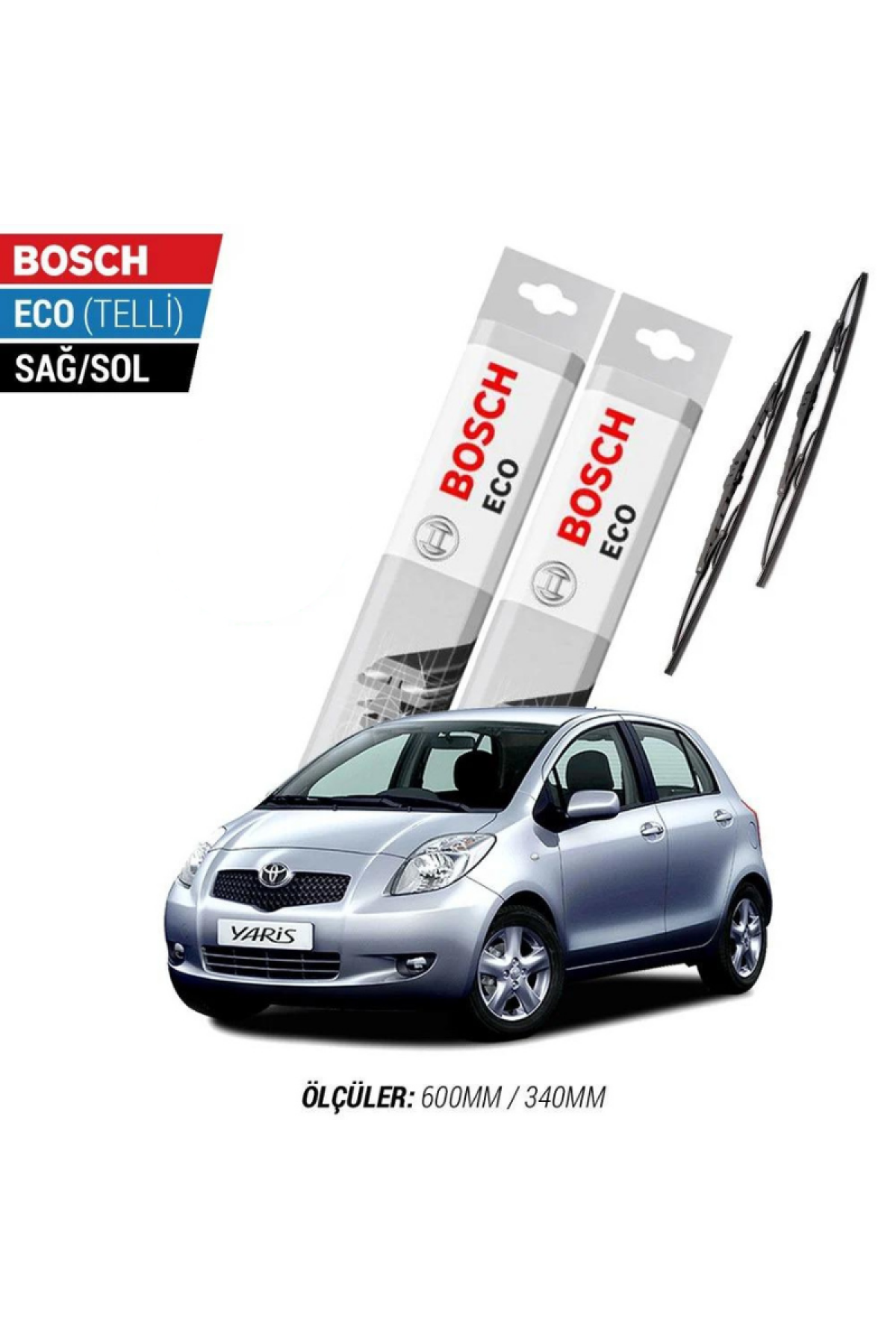 Toyota Yaris 2008 Model Silecek Takımı Bosch Eco (Telli)