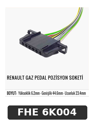 RENAULT GAZ PEDAL POZİSYON SOKETİ