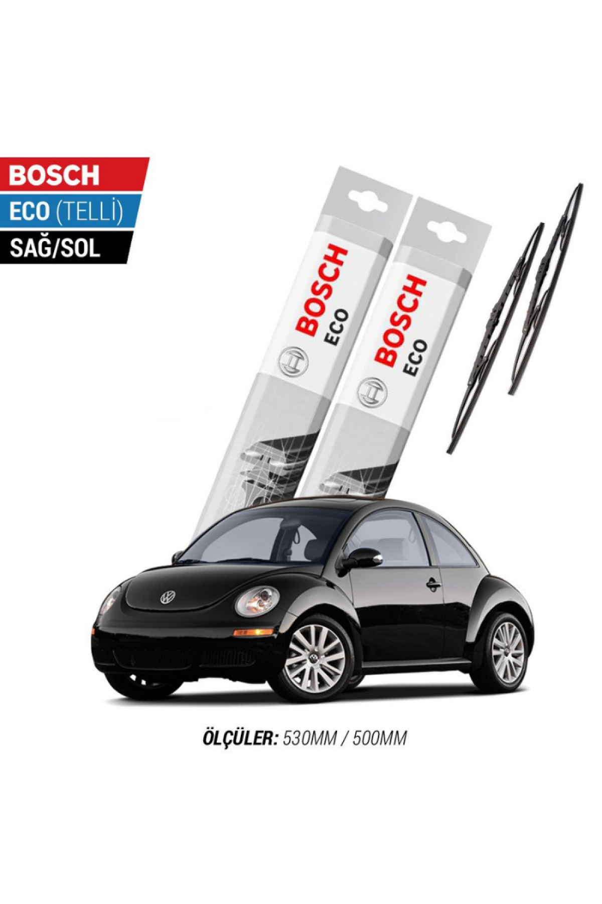 Volkswagen Beetle 2008 Model Silecek Takımı Bosch Eco (Telli)