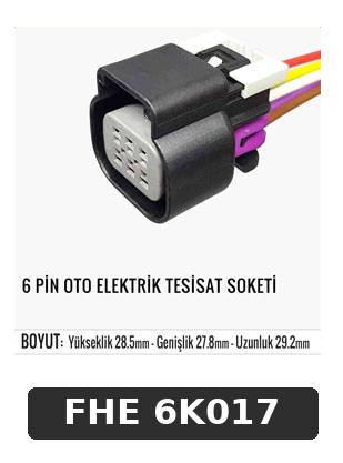 6 PİN OTO ELEKTRİK TESİSAT SOKETİ