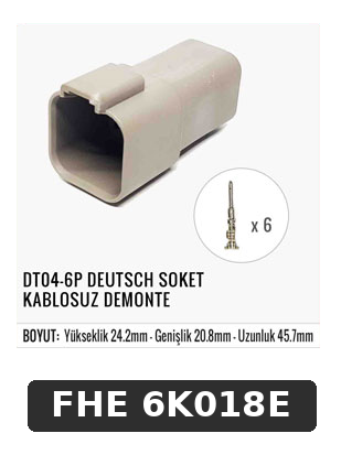 DT04-6P DEUTSCH SOKET KABLOSUZ DEMONTE