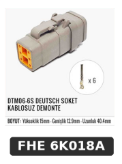 DT06-6S DEUTSCH SOKET *** 1,5MM2 KABLOLU ***
