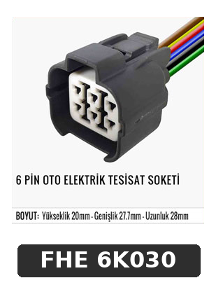 6 PİN OTO ELEKTRİK TESİSAT SOKETİ