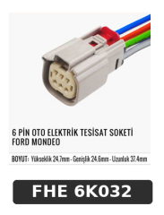 6 PİN OTO ELEKTRİK TESİSAT SOKETİ FORD MONDEO