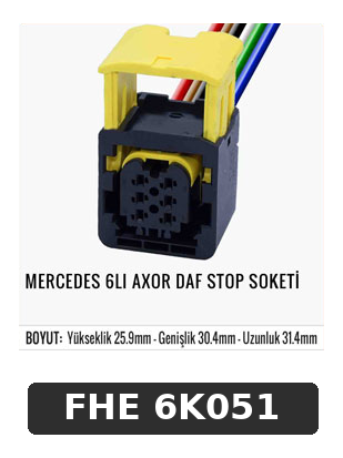 MERCEDES 6Lİ AXOR DAF STOP SOKETİ