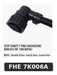 STOP SOKETİ 7 PİNLİ A0025452481 KABLOLU 90° YAN KAPALI