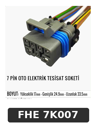7 PİN OTO ELEKTRİK TESİSAT SOKETİ