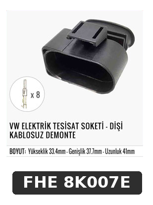 VW ELEKTRİK TESİSAT SOKETİ - DİŞİ KABLOSUZ DEMONTE