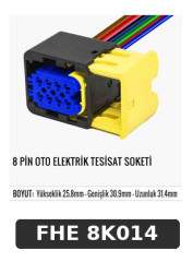 8 PİN OTO ELEKTRİK TESİSAT SOKETİ