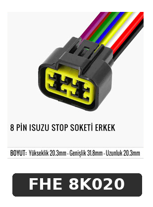 8 PİN ISUZU STOP SOKET/ ERKEK