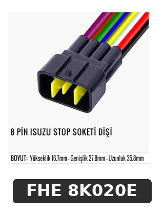 8 PİN ISUZU STOP SOKETİ DİŞİ