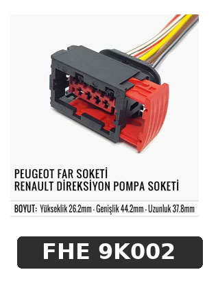 PEUGEOT FAR SOKETİ . RENAULT DİREKSİYON POMPA SOKETİ