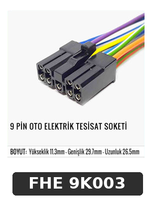 9 PİN OTO ELEKTRİK TESİSAT SOKETİ