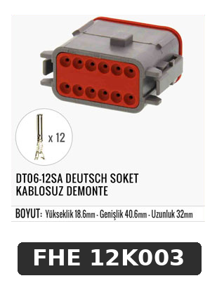DT06-12SA DEUTSCH SOKET KABLOSUZ DEMONTE