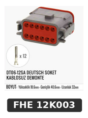 DT06-12SA DEUTSCH SOKET KABLOSUZ DEMONTE