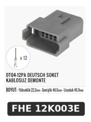 DT04-12PA DEUTSCH SOKET KABLOSUZ DEMONTE