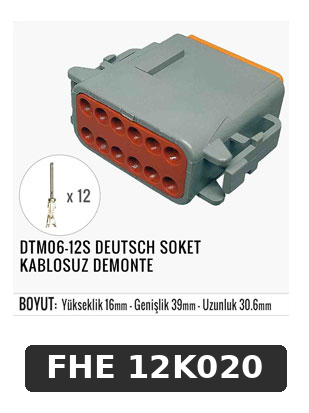 DTM06-12S DEUTSCH SOKET KABLOSUZ DEMONTE