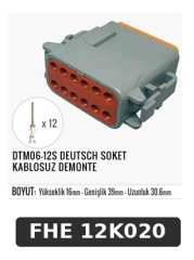 DTM06-12S DEUTSCH SOKET KABLOSUZ DEMONTE