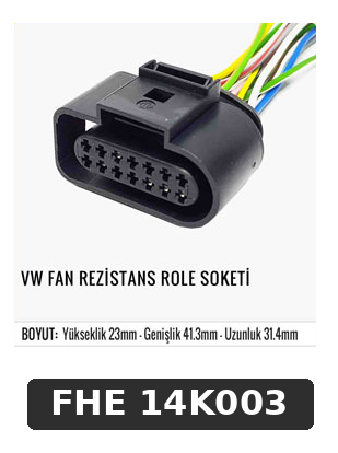 VW FAN REZİSTANS ROLE SOKETİ