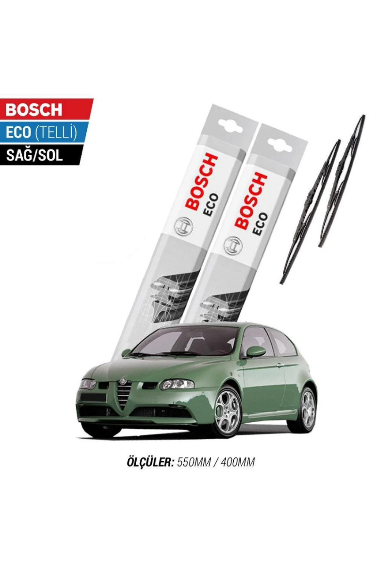 Alfa Romeo 147 2004 Model Silecek Takımı Bosch Eco (Telli)