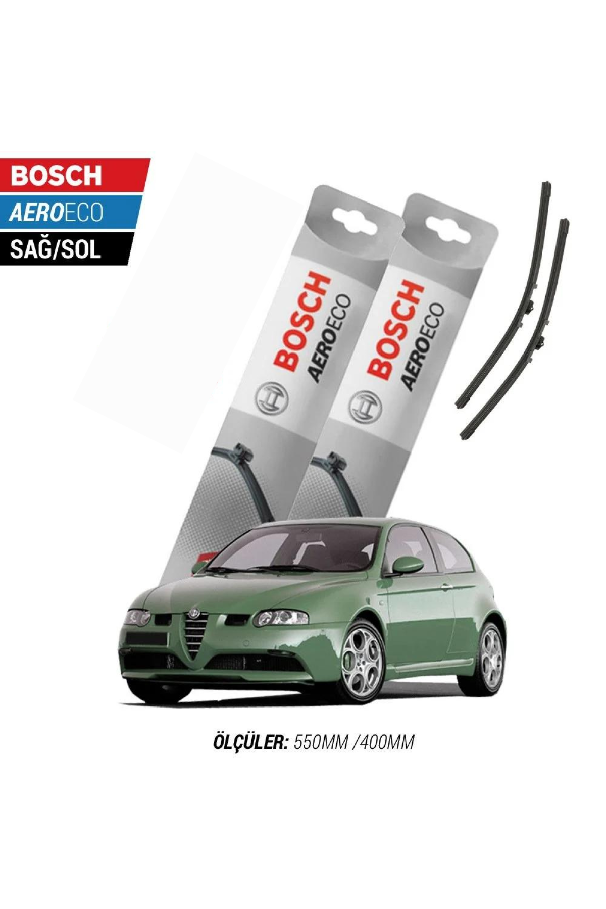 Alfa Romeo 147 2004 Model Bosch Aeroeco Muz Silecek Takımı