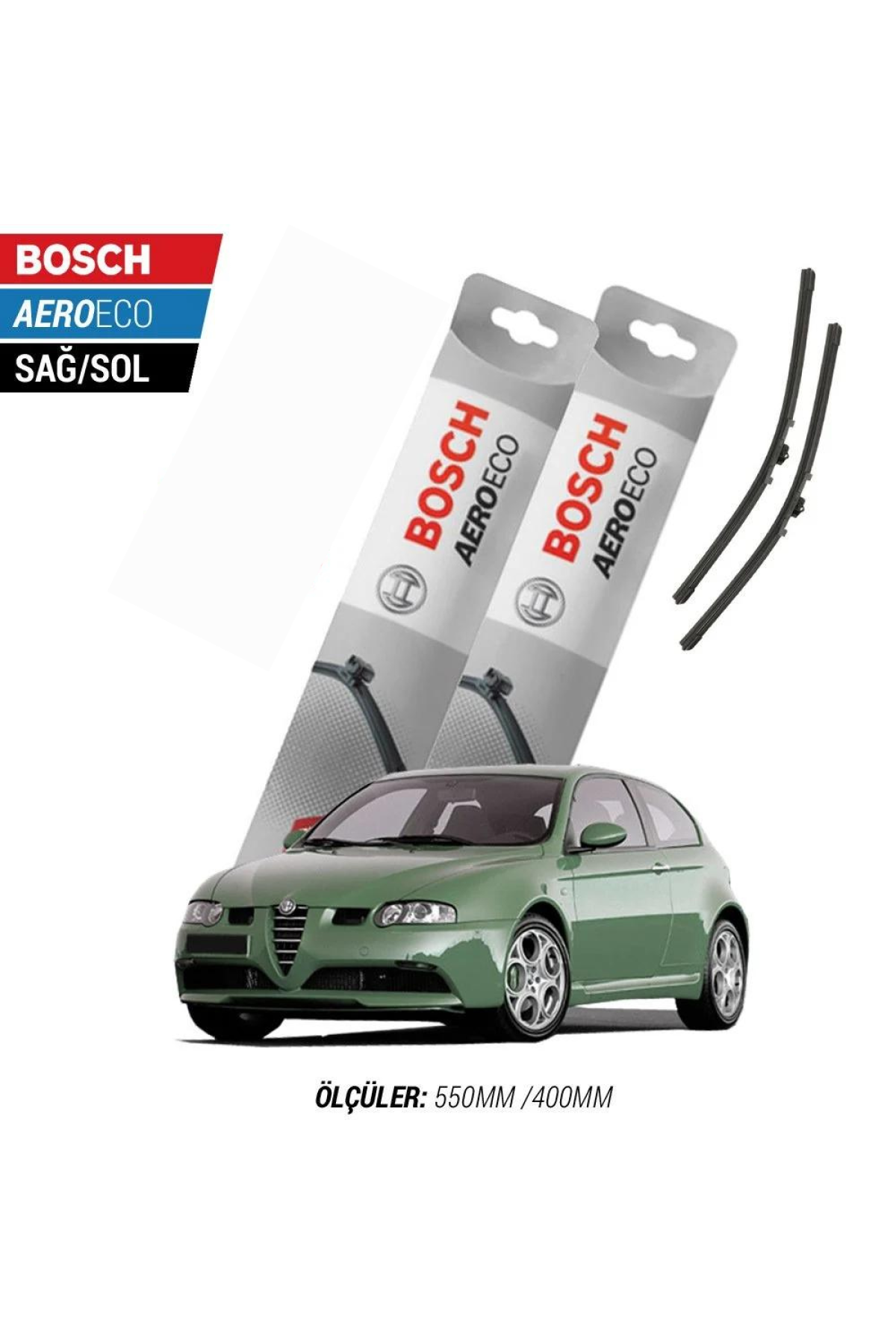 Alfa Romeo 147 2005 Model Bosch Aeroeco Muz Silecek Takımı