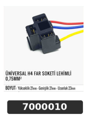 ÜNİVERSAL H4 FAR SOKETİ LEHİMLİ 0,75MM²