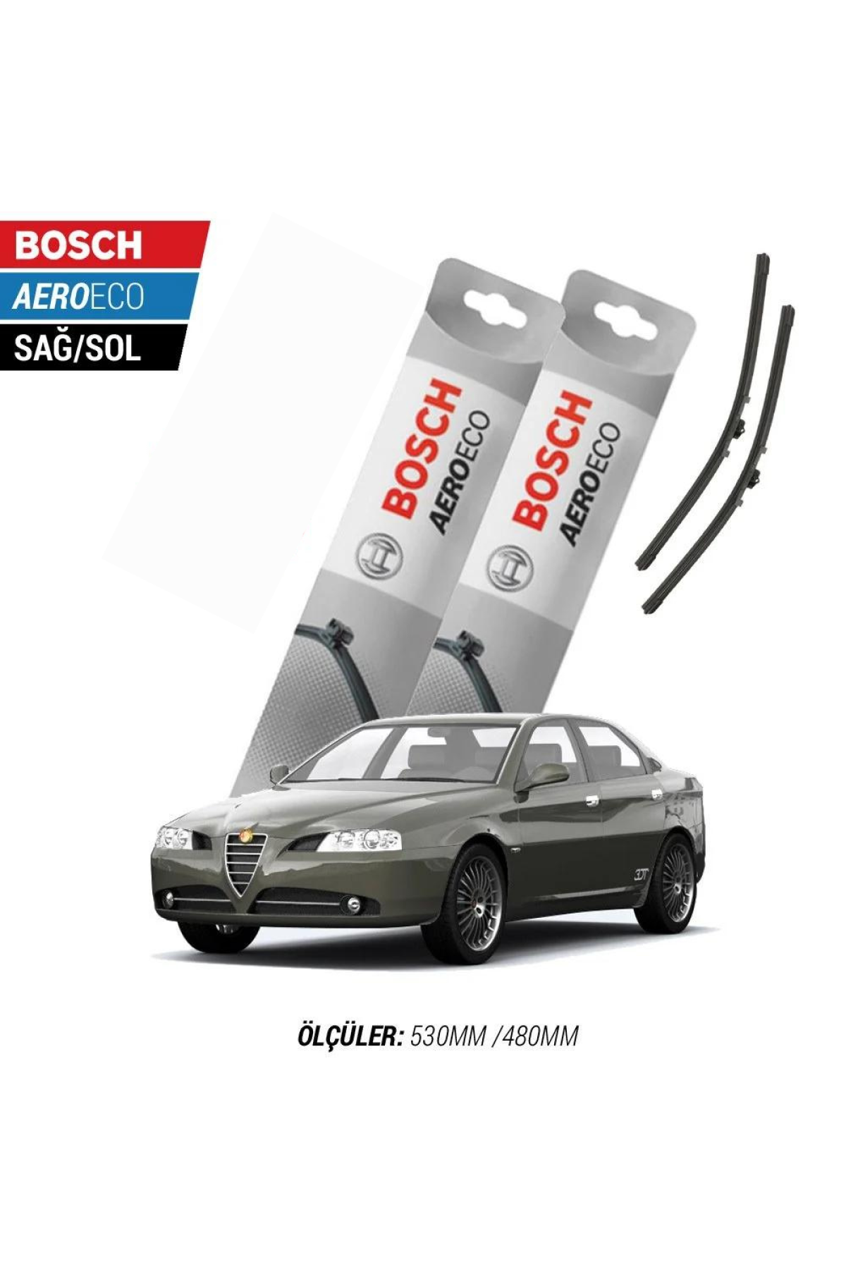 Alfa Romeo 166 1999 Model Bosch Aeroeco Muz Silecek Takımı