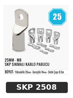 25MM - M8 SKP SIKMALI KABLO PABUCU