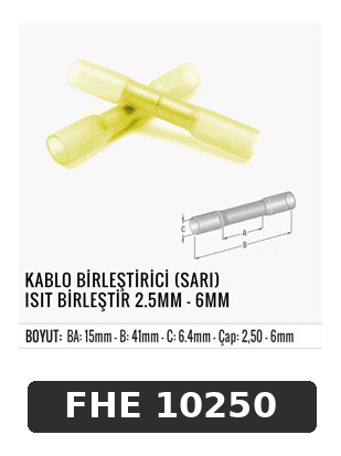KABLO BİRLEŞTİRİCİ (SARI) ISIT BİRLEŞTİR 2.5MM - 6MM