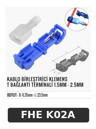 KABLO BİRLEŞTİRİCİ KLEMENS T BAĞLANTI TERMİNAL 1.5MM - 2.5MM