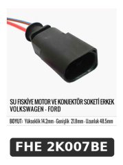SU FISKİYE MOTOR VE KONJEKTÖR SOKETİ ERKEK VOLKSWAGEN - FORD