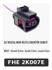2Lİ KOSTAL MOR KİLİTLİ ENJEKTÖR SOKETİ