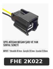 OPEL-NİSSAN MEGAN SARJ VE YAN SİNYAL SOKETİ