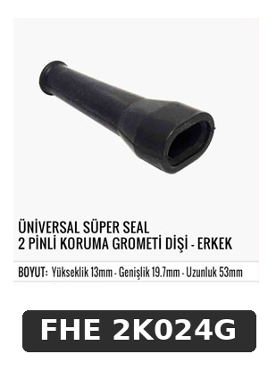 ÜNİVERSAL SÜPER SEAL 2 PİNLİ KORUMA GROMETİ DİŞİ - ERKEK