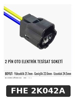 2 PİN OTO ELEKTRİK TESİSAT SOKETİ