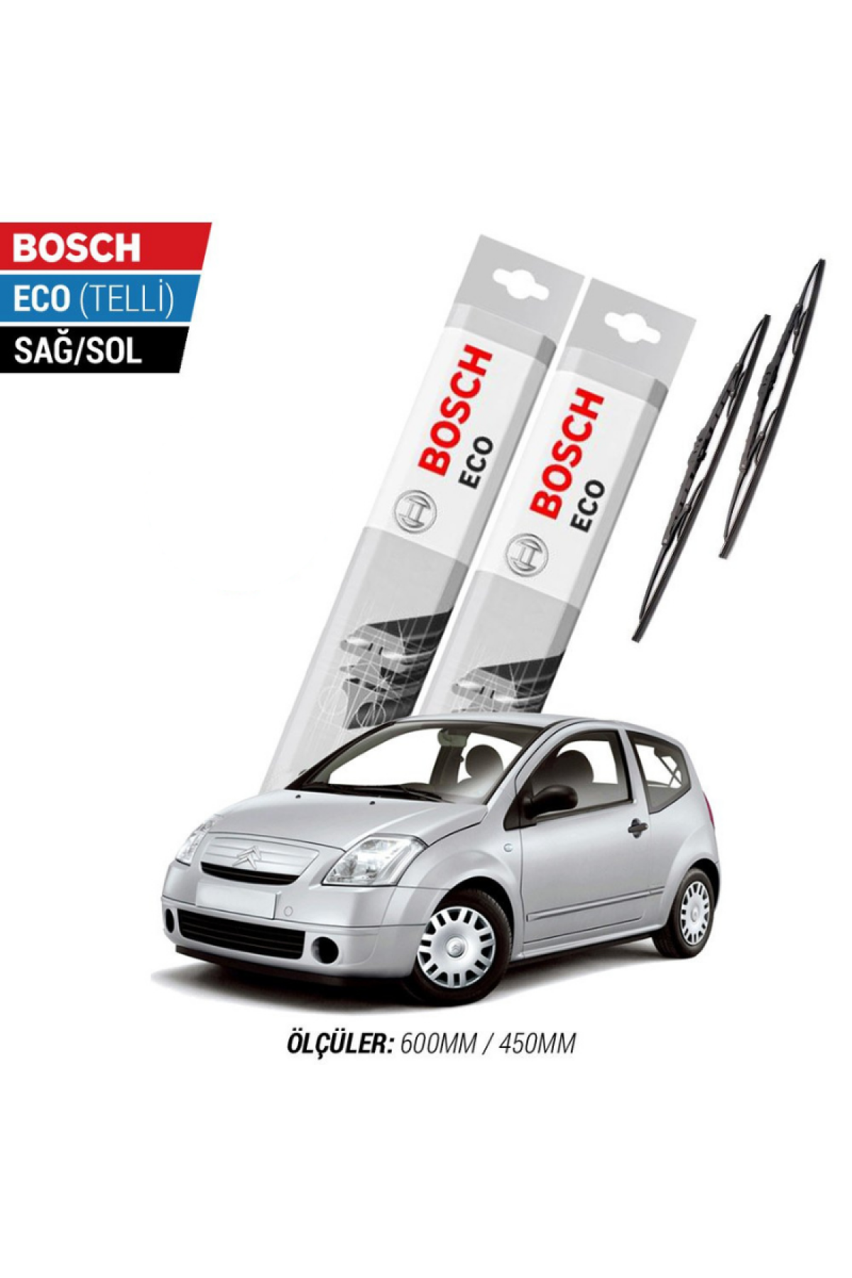 Citroen C2 2003 Model Silecek Takımı Bosch Eco (Telli)
