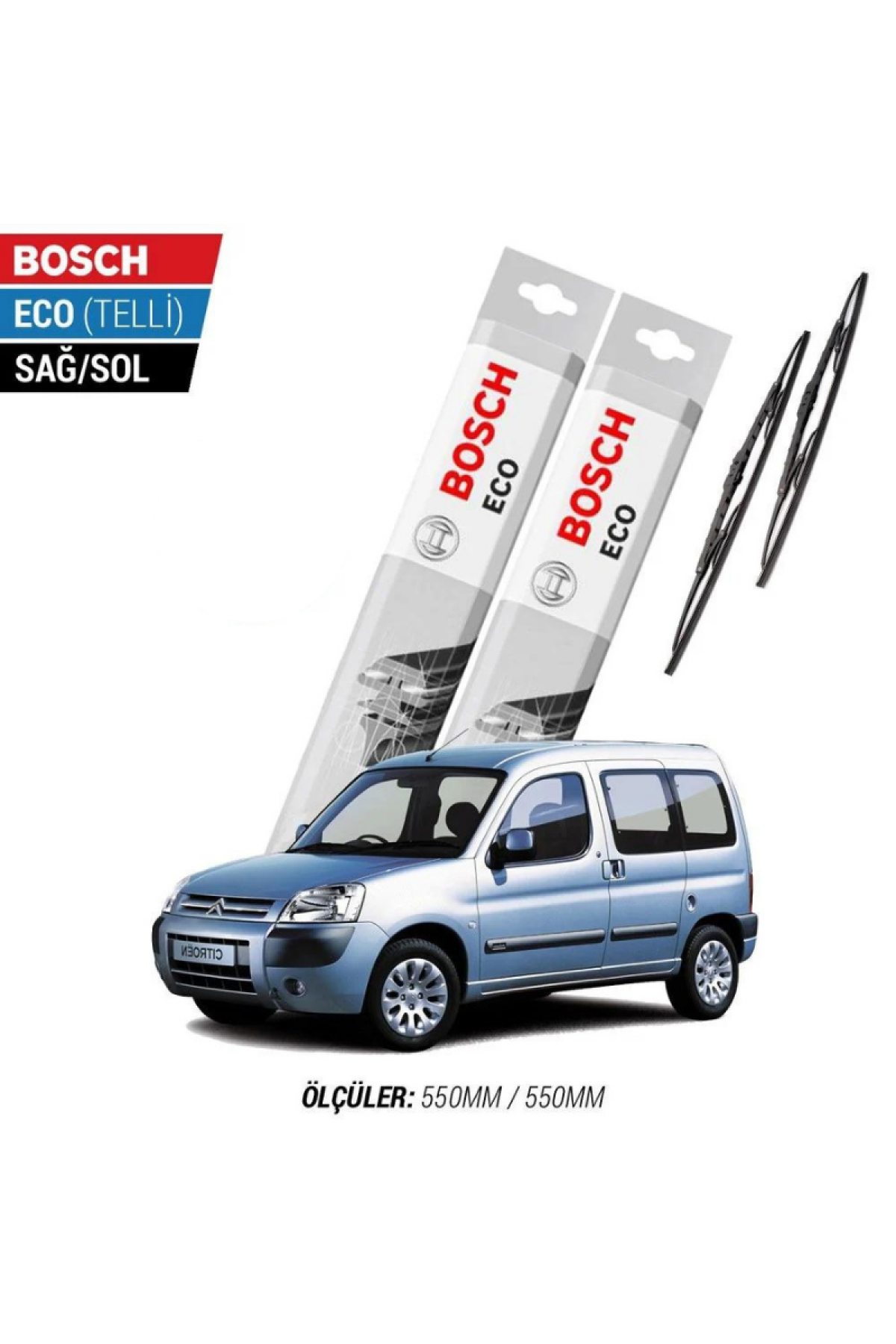 Citroen Berlingo 2003 Model Silecek Takımı Bosch Eco (Telli)