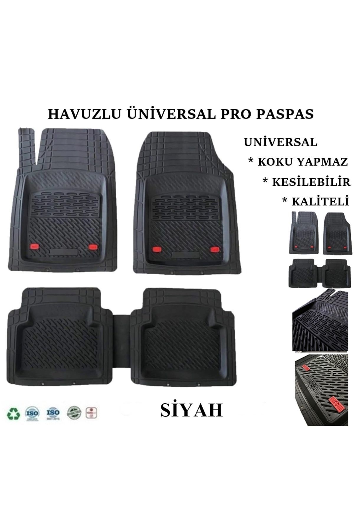 4D FUHE HAVUZLU PREMİUM OTO PASPAS SİYAH UNIVERSAL 5 PARÇA